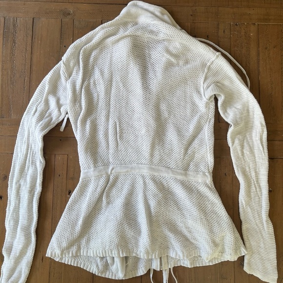 Michael Stars Fisherman Knit Zip Front Sweater XS/small Cardigan Crochet Preppy - Picture 6 of 10